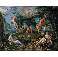 Hendrick De Clerck & Denijs Van Alsloot, Paradise with four elements, 1613. Oil on copper. © The Phoebus Foundation.