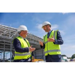 Peter Fortune, Member of Parliament for Bromley and Biggin Hill, and Sander Podgoric, General Manager of Bombardier’s London Biggin Hill Service Centre, tour the facility during a visit highlighting the progress of the new paint facility.