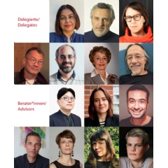 Delegates (clockwise): Anu Rangachar, Luciano Monteagudo, Mara Fortes  Fondo Negro, Jacob Wong, Beki Probst  Oliver Mst / Berlinale, Eduardo Valente, Norman WangAdvisors (clockwise): Jin Park, Rowan Woods, (see complete caption below)