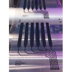 WACKER will be showcasing NEXIPAL® Sense at the K 2025 plastics trade show. Pressure or stretching movements of the electroactive silicone laminate generate different voltage states that provide precise sensor signals (see complete caption below)