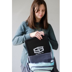ShotStops BallisticBoard bulletproof backpack insert easily fits into a backpack, purse, or computer bag.