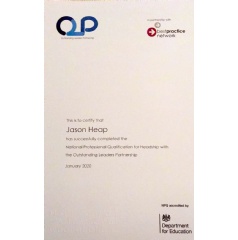Dr Jason Heap earns the NPQH qualification from the Department for Education