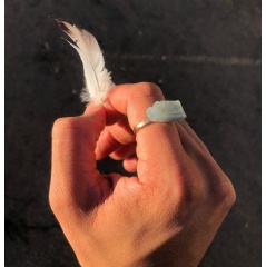 Pure Aquamarine Bronze Ring