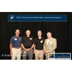 Gary Bennett, Site Leader; Robbie Baxley, Planner; Larry Fountain, Planner; and Chip Scammon, GreenWood Manufacturing Area Operations Director (not pictured is David Sloan, Planner)