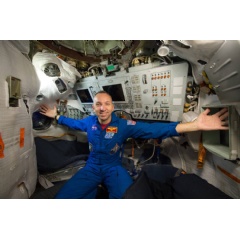 Expedition 53 Commander Randy Bresnik of NASA demonstrates the width inside a Soyuz simulator, Thursday, July 6, 2017 at the Gagarin Cosmonaut Training Center (GCTC) in Star City, Russia.
Credits: NASA/ Bill Ingalls
