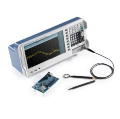 Entry-level R&S FPC1000 spectrum analyzer with near-field probe set for EMC debugging during development