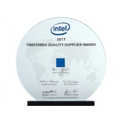 With this trophy ZEISS has been recognized among Intel’s 2017 Preferred Quality Supplier (PQS) award winners