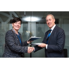 Stephanie von Friedeburg, IFC Chief Operating Officer and Michael Froman, Vice Chairman and President, Strategic Growth at Mastercard Sign Updated Agreement in Washington, DC on Sunday During the World Bank’s Annual Spring Meeting