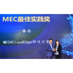 Zhou Yan, Director of Research Department of Huawei Cloud Core Network Product Line (right), accepting the award