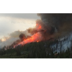 Smoke billows from the Beaver Creek Fire west of Walden, Colorado, in 2016.
Credit: Colorado State Forest Service