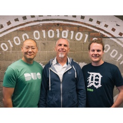 From left to right: Duo Security co-founder and CEO Dug Song; Cisco security business SVP Gee Rittenhouse; and Duo Security co-founder and CTO Jon Oberheide.