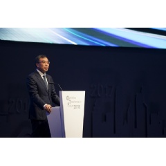 Huaweis Board Chairman Hua Liang gave an opening speech titled Now is the Time to Go Digital