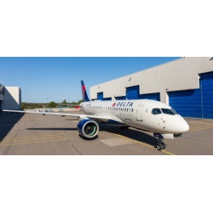 First Delta Air Lines A220 rolls out of paint shop in Mirabel 1

Delta Air Lines` first Airbus A220-100 was introduced this week after rolling out of the painting hangar at the A220 final assembly line in Mirabel, Qubec
