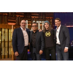 From left to right: Emilio Gayo, President of Telefnica Espaa; Andreu Buenafuente, host of Late Motiv; Chema Alonso, Chief Data Officer of Telefnica; and Rafa Nadal, ambassador of Telefnica.