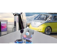 Charging station from IONITY, VW ID. BUZZ, ROBOY 2.0 by TUM: Infineon gives answers to the major questions related to digitization - electronica 2018, booth 503 in Hall C3