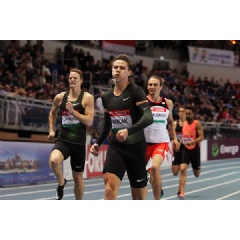Pavel Maslak on his way to winning the 400m at the IAAF World Indoor Tour meeting in Torun (Jean-Pierre Durand)  Copyright