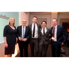 From L-R: Martine Croxall, BBC News presenter, Sedex Conference Co-host, Roy McGraa, Dir. of Safety & Sustainability, JCDecaux UK, James Thomas, Operations Dir. JCDecaux UK, Alan Sullivan, Managing Dir. JCDecaux Airport(UK), Simon McCalla, Sedex CEO