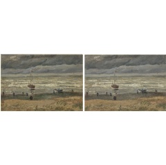 Left: View of the Sea at Scheveningen prior to the restoration. Right: View of the Sea at Scheveningen after restoration. Photos by Heleen van Driel.