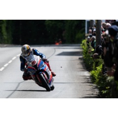 Pacemaker, Belfast: Peter Hickman (Smiths Racing BMW) at Gorse Lee during the Superbike Race at tt2019. Picture by Tony Goldsmith