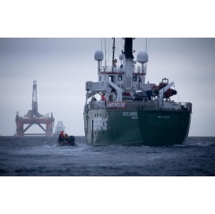 Greenpeace Ship the Arctic Sunrise follows BP oil rig en-route to North sea drilling site
Credit:
 Greenpeace / Jiri Rezac