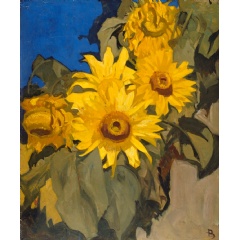 Sir Frank Brangwyn RA, Sunflowers, Early 20th century?.
View object details
Part of the RA CollectionOil on board. 755 mm x 632 mm. © The Artist’s Estate. Photo: John Hammond.