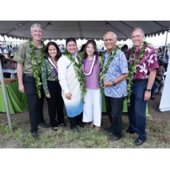 Left: Geoff Sewell, MD, president & executive medical Dir. of Hawaii Permanente Medical Group; Councilmember Kymberly Pine; Marcus Iwane, MD; Rep. Sharon Har; Sen. Mike Gabbard; Dave Underriner, president of Kaiser Foundation Health Plan and Hospital