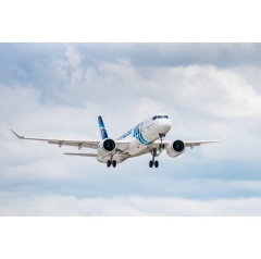 EgyptAirs first A220-300

The initial A220-300 for EgyptAir performed its first test flight in August 2019 from the Mirabel assembly line in Quebec, Canada