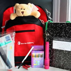 Parents can put together a “Go Bag” with each of their children, which can include a favorite stuffed animal, as well as an emergency contact card and activities to pass the time, like books, crayons or games, if you need to evacuate to a shelter.