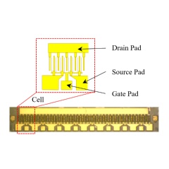 New GaN-on-Diamond HEMT View from above and cell structure