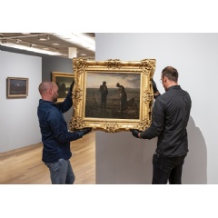 The Angelus, one of Millets best-known works, has arrived at the Van Gogh Museum. From 4 October, the painting will go on display for the first time in the Netherlands, as part of the exhibition Jean-Franois Millet: Sowing the Seeds of Modern Ar