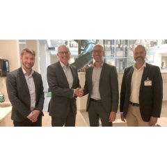 From left to right: Kenneth Nybohm, CFO at MedMera Bank, Manfred Krieger, CEO at MedMera Bank, Olof Dedering, Vice President, Credit Solutions and Services at Tieto, and Per Höglin, Manager Loan Administration at Tieto.