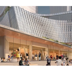 Image: Rendering of new Main Library design. Design Architect: Snøhetta; Architect of Record: Clark Nexsen; Rendering: LMNB Copyright: Snøhetta