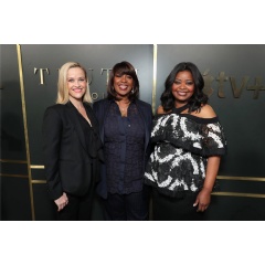 Executive producer Reese Witherspoon, executive producer, writer, and show runner Nichelle Tramble Spellman, and executive producer and star Octavia Spencer at the global premiere of “Truth Be Told,” at The Samuel Goldwyn Theater in Los Angeles