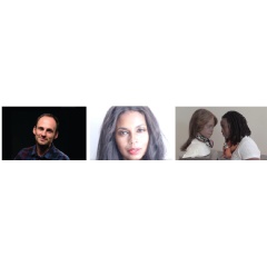 L-R: Visual artist and sustainability scientist Diego Galafassi in residence at JHU ISET; Dir. and producer Penelope Jagessar Chaffer in residence at JHU ISET; transmedia artist Stephanie Dinkins in residence at Stanford University. Photos,Sundance I