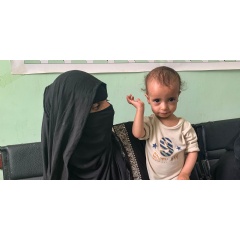 Alia* is being treated for severe acute malnutrition in the Save the Children supported Hospital in Amran, Yemen. Credit: Antonia Roupell / Save the Children