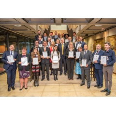 Lloyds Market Charity Award winners for 2019 with CEO John Neal and Chair of the Lloyds Charities Trust Vicky Carter