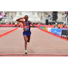 Mosinet Geremew finishing second at the 2019 London Marathon (AFP/Getty Images) © Copyright