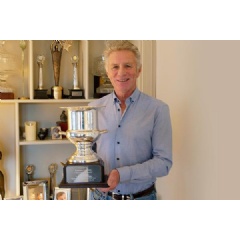 Eamonn Coghlan with one of his Wanamaker Mile trophies (Eamonn Coghlan)  Copyright