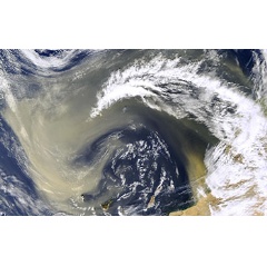 Dust in the atmosphere swirls above the Sahara Desert.

Credit: NASA