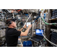 Expedition 63 Commander Chris Cassidy during the preparation of the Vection experiment.
Credits: NASA