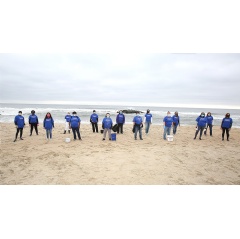 Photos of JCP&L employees and volunteers assisting with the Beach Sweeps cleanup activities