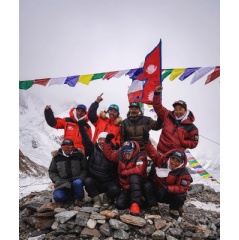 Nims and Sherpa team at K2’s summit
