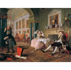William Hogarth, Marriage A-la-Mode: 2, The Tte  Tte, c 1743. The National Gallery, London