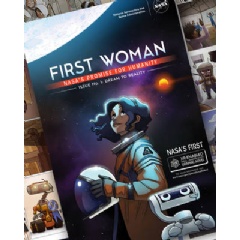 Issue 1, “Dream to Reality,” imagines Callie’s trailblazing path as the first woman on the Moon. Callie and her robot sidekick, RT, overcome setbacks, disappointment, and tragedy along the way.
Credits: NASA