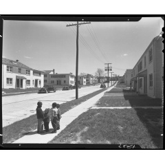 Children outside Barry Farm Dwellings, April 28, 1944. Courtesy Library of Congress, Prints and Photographs Division (LC-G613-45237)