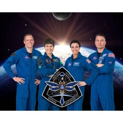 From left: Pilot Robert Hines, Mission Specialists Samantha Cristoforetti and Jessica Watkins, % Commander Kjell Lindgren. Hines, Watkins, and Lindgren are NASA astronauts and Cristoforetti is an ESA (European Space Agency) astronaut
Credits: NASA
