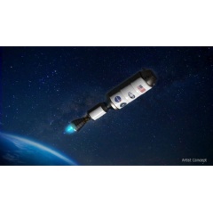 Artist concept of Demonstration for Rocket to Agile Cislunar Operations (DRACO) spacecraft, which will demonstrate a nuclear thermal rocket engine.
Credits: DARPA