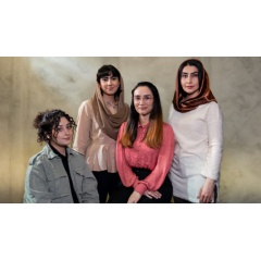 Presenters: Sahar Rahimi, Shazia Haya, Aalia Farzan, Malaika Ahmadzai (Image: Robert Timothy/BBC)