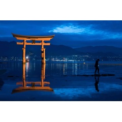 Hiroshimas famous Grand Torii Gate, located at the Itsukushima Shinto Shrine in Miyajima, stands 16 meters tall and is one of the largest in Japan. (Tomohiro Ohsumi/Hiroshima Tourism Association/AP Content Services)