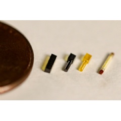 MIT researchers developed a method for making tiny, precise rotors out of pure diamond crystal (far right cylinder), which can spin at far higher frequencies than rotors made from conventional materials.
Credits:
Image: Courtesy of the researchers